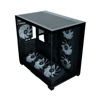  Корпус XASTRA QR500 7ARGB-FC-C6-UC Black (QR500-2FA36A-1FC12A-C6-UC)ATX/Aquarium/2 Curve Gl/2x360mm+1*120mm ARGB PWM FC fans/Argb+PWM HUB 6port/Type-C 