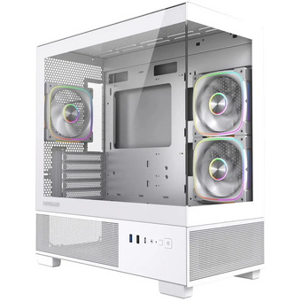  Корпус Powercase Vision Micro S3W (CVMMSW-A3), Tempered Glass, Type-C, 3x 120mm ARGB PWM Fan, белый, mATX 