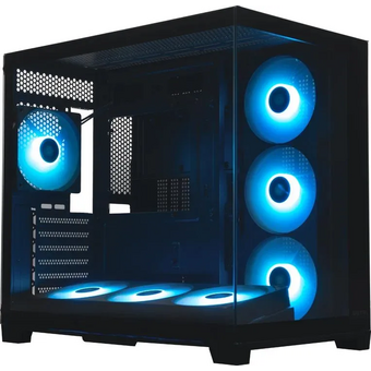  Корпус XASTRA QW500 7ARGB-FC-C6-UC Black (QW500-2FA36A-1FC12-C6-UC) ATX/Aquarium/Screewless/1x120mm+2x360mm ARGB PWM FC fans/Argb+PWM HUB 6port/Type-C 