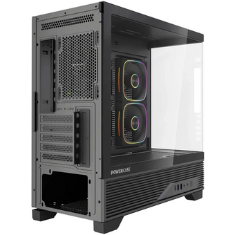  Корпус Powercase Vision Micro M6B (CVMM6B-A3), Curved Glass, Type-C, 3x 120mm ARGB PWM Fan, чёрный, mATX 