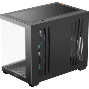  Корпус Ocypus Gamma C54 BK ARGB (Gamma-C54-BKD300XX-GL), без БП, Midi-Tower, TG, 3x120mm 1xUSB-A 3.0 + 2xUSB 2.0, mATX, mITX Black 