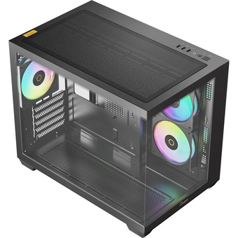 Корпус Ocypus Gamma C54 BK ARGB (Gamma-C54-BKD300XX-GL), без БП, Midi-Tower, TG, 3x120mm 1xUSB-A 3.0 + 2xUSB 2.0, mATX, mITX Black 