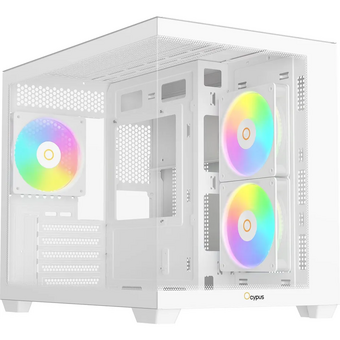  Корпус Ocypus Gamma C54 WH ARGB, (Gamma-C54-WHD300XX-GL) без БП, Midi-Tower, TG, 3x120mm 1xUSB-A 3.0 + 2xUSB 2.0, mATX, mITX White 
