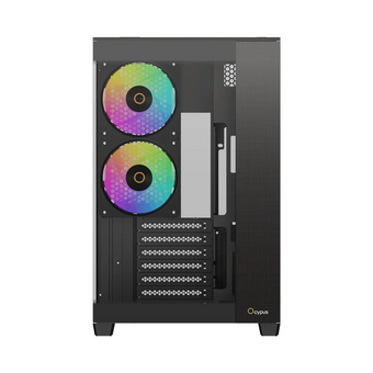  Корпус Ocypus Delta C74 BK ARGB (Delta-C74-BKD200XX-GL), без БП, Midi-Tower, TG, 2x120mm 2xUSB-A 3.0 + 1xUSB-C 3.1, ATX, mITX Black 