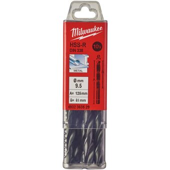  Сверло по металлу Milwaukee 4932363529 HSS-R 9.5мм 10шт 