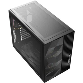  Корпус Powercase TX5 ARGB (CTX5AB-A3), TG, Type-C, 3x 120мм ARGB PWM Fans, чёрный, ATX 