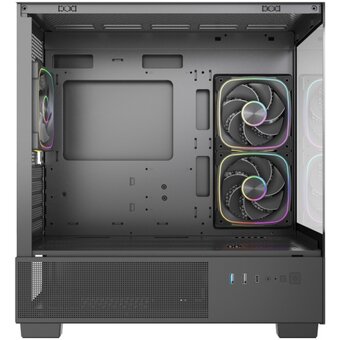  Корпус Powercase Vision Micro S4B (CVMMSHB-A3), Tempered Glass, Type-C, 3x 120mm ARGB PWM Fan, ARGB+PWM HUB, чёрный, mATX 