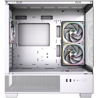  Корпус Powercase Vision Micro S4W (CVMMSHW-A3), Tempered Glass, Type-C, 3x 120mm ARGB PWM Fan, ARGB+PWM HUB, белый, mATX 