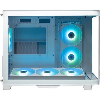  Корпус XASTRA QR500M 6ARGB-FC-C6-UC White (QR500M-1FA36A-1FA24A-1FC12A-C6-UC-WH) mATX/Aquarium/2 Curve Glass/1x360mm+1x240mm+1x120mm ARGB PWM FM fans 