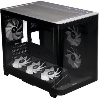  Корпус XASTRA QR500M 6ARGB-FC-C6-UC Black (QR500M-1FA36A-1FA24A-1FC12A-C6-UC) mATX/Aquarium/2 Curve Glass/360mm+240mm+120mm ARGB PWM FM fans 