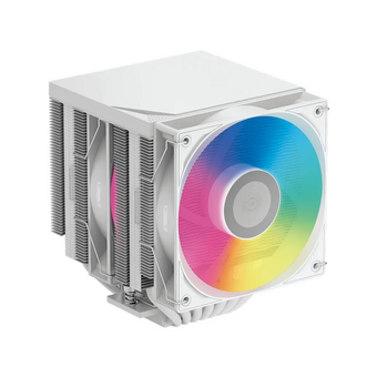  Кулер PcCooler RT720 TC ARGB WH (270W, 4-pin PWM, 157.5mm, Al/Cu, 7x6mm, 2x120mm, 73.32CFM, 34.9dBA, 2200RPM) 