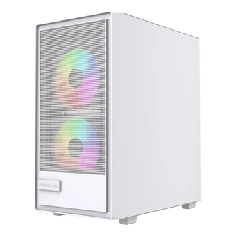  Корпус Powercase Mistral SM02 ARGB (CMMSM02W-A3), Tempered Glass, 3x120mm ARGB PWM fans, белый, mATX 
