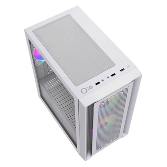 Корпус Powercase Mistral SM04 ARGB (CMMSM04W-A3), Tempered Glass, Front Nylon Filter, 3x120mm ARGB PWM fans, белый, mATX 