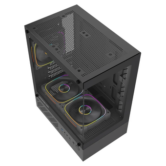  Корпус Powercase Vision Micro M1 ARGB (CVMM1B-A3), Tempered Glass, 3x 120mm ARGB fans, чёрный, mATX 