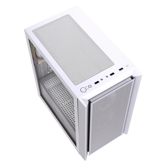  Корпус Powercase Mistral SM03 ARGB (CMMSM03W-A3), Tempered Glass, 3x120mm ARGB PWM fans, белый, mATX 