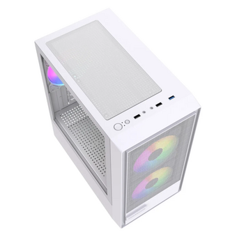  Корпус Powercase Mistral SM02 ARGB (CMMSM02W-A3), Tempered Glass, 3x120mm ARGB PWM fans, белый, mATX 