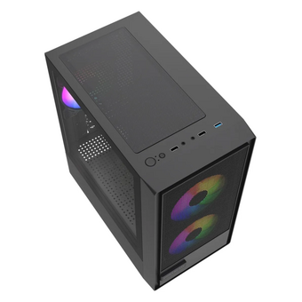  Корпус Powercase Mistral SM02 (CMMSM02B-L3), Tempered Glass, 3x120mm FRGB fans, чёрный, mATX 