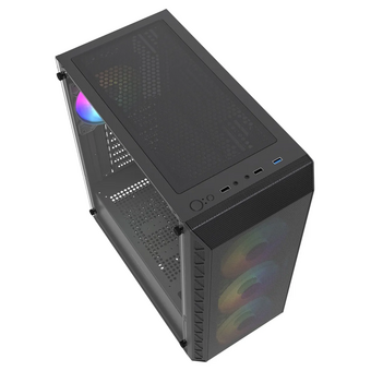  Корпус Powercase Mistral S4B ARGB (CMSB-A4), Tempered Glass, 4x 120mm ARGB PWM Fans, чёрный, ATX 
