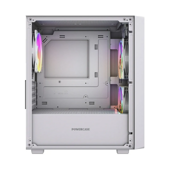  Корпус Powercase Mistral SM04 ARGB (CMMSM04W-A3), Tempered Glass, Front Nylon Filter, 3x120mm ARGB PWM fans, белый, mATX 