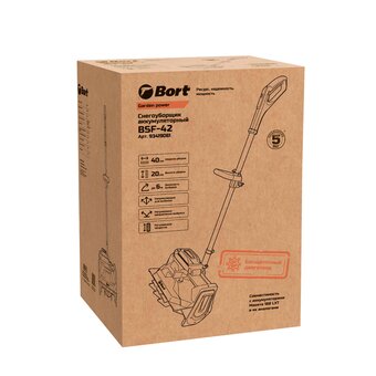  Снегоуборщик аккумуляторный BORT BSF-42, с АКБ и ЗУ 