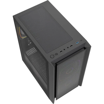  Корпус Powercase Mistral SM03 ARGB (CMMSM03B-A3), Tempered Glass, 3x120mm ARGB PWM fans, чёрный, mATX 
