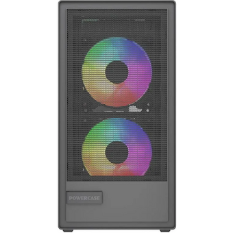  Корпус Powercase Mistral SM02 ARGB (CMMSM02B-A3), Tempered Glass, 3x120mm ARGB PWM fans, чёрный, mATX 