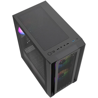  Корпус Powercase Mistral SM04 ARGB (CMMSM04B-A3), Tempered Glass, Front Nylon Filter, 3x120mm ARGB PWM fans, чёрный, mATX 