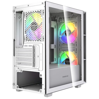  Корпус Powercase Mistral SM05 ARGB (CMMSM05W-A3), Tempered Glass, 3x120mm ARGB PWM fans, белый, mATX 