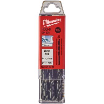  Сверло по металлу Milwaukee 4932363524 HSS-R 9.0мм 10шт 