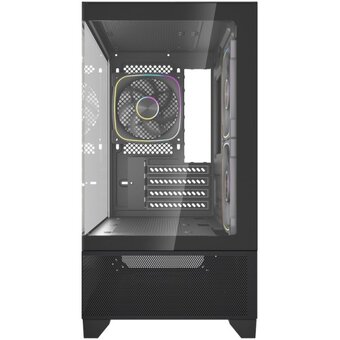  Корпус Powercase Vision Micro M4B (CVMM4B-A3), Tempered Glass, Type-C, 3x 120mm ARGB PWM Fan, чёрный, mATX 
