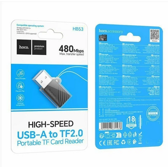  Переходник HOCO HB53 USB mini TF card reader 2.0 чёрный 