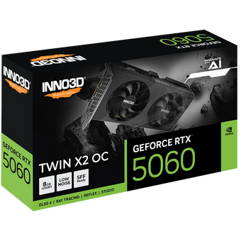  Видеокарта INNO3D RTX 5060 Twin X2 OC (N50602-08D7X-195071N)/RTX5060, HDMI, DP*3, 8G,D7 