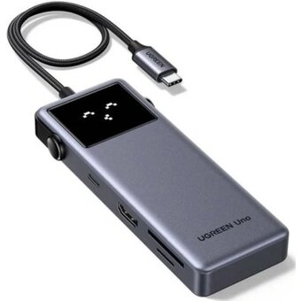  Хаб UGREEN CM889 (75179) 7-in-1 USB-C Hub With 1*HDMI 3*USB-A USB-C PD SD microSD серый космос 