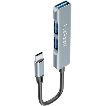  USB HUB Earldom ET-HUB10 Type C, 3USB серебро 