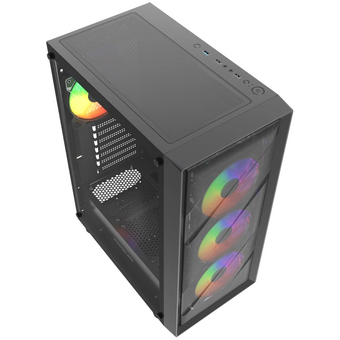 УЦ Корпус Powercase Mistral EA21 (CMAEA21-L4) Tempered Glass, 4x 120mm FRGB Fan, чёрный, ATX (плохая упаковка) 