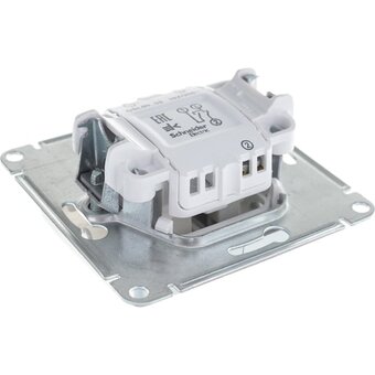  Выключатель Systeme electric Glossa GSL000353 двухклавишный с подсветкой в рамку алюминий сх.5а 