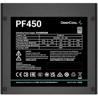  Блок питания Deepcool PF450 Black (R-PF450D-HA0B-WDEU) 450W (ATX, 120mm, APFC, 80+) (R-PF450D-HA0B-WDEU) 