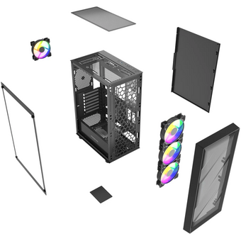  УЦ Корпус Powercase Mistral EA21 (CMAEA21-L4) Tempered Glass, 4x 120mm FRGB Fan, чёрный, ATX (плохая упаковка) 