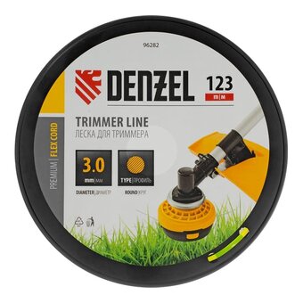  Леска для садовых триммеров Denzel 96282 d-3мм L-123м 