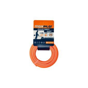  Леска для триммера Maxpiler MLB-12415Z 2.4MM*15M, квадрат бело-оранжевая картон 