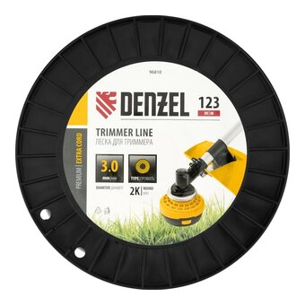  Леска для садовых триммеров Denzel 96810 d-3мм L-123м 