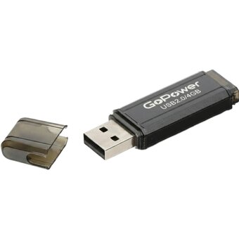  USB-флешка GoPower 00-00035945 Hit 4GB USB2.0 металл черный 
