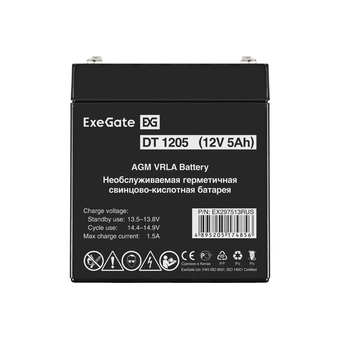  Аккумуляторная батарея Exegate DT 1205 EX297513RUS (12V 5Ah, клеммы F2) 