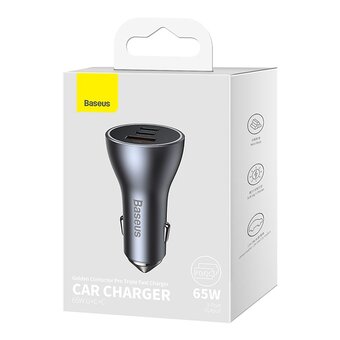  АЗУ Baseus CGJP010013 Golden Contactor Pro Triple Fast Charger Car Charger 65W U+C+C Dark Gray 