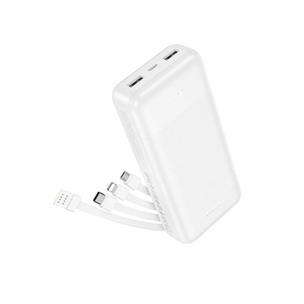  Аккумулятор внешний резервный HOCO J163A Wonderful with 4 cables 20000mAh белый 