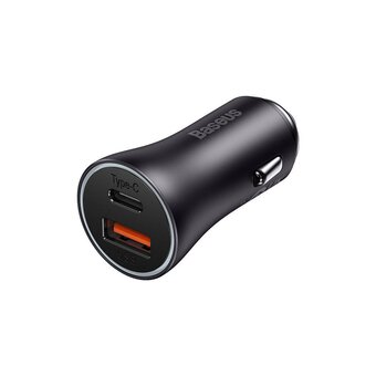  АЗУ Baseus CGJM000113 Golden Contactor Max Dual Fast Charger Car Charger U+C 60W Dark Gray 