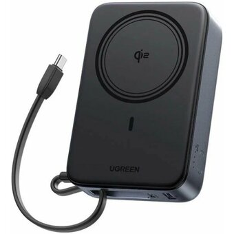  Внешний аккумулятор UGREEN PB567 (55450B) Magnetic 20000mAh Wireless QI2 15W серый космос 