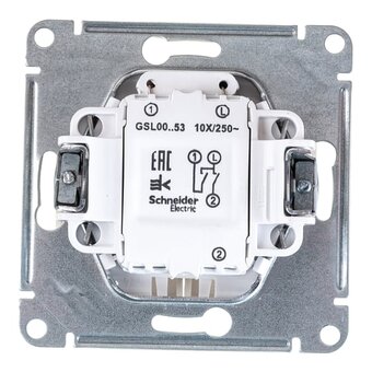  Выключатель Systeme electric Glossa GSL000653 двухклавишный с подсветкой схема 5а перламутр в рамку 