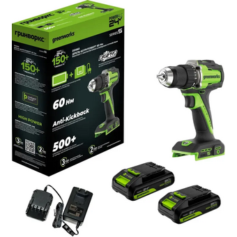  Дрель безударная Greenworks DD560 (3708407CUC) 