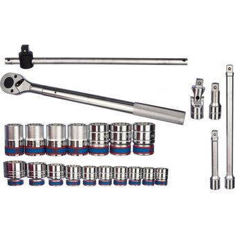  Набор торцевых головок с принадлежностями King Tony 6023MR 3/4" 12-гранные 22-50мм 23 предмета 